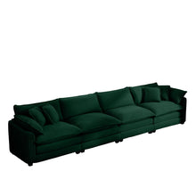 Load image into Gallery viewer, Modern Upholstered 4 Seater Fabric Sofa With Arm And Throw Pillows