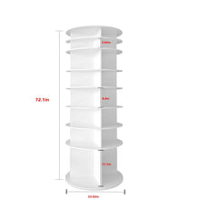 Load image into Gallery viewer, 8 Tier Rotating Shoe Rack Tower, 360 Degree Spinning Shoe Organizer And Storage Carousel For Closet Or Entryway - White