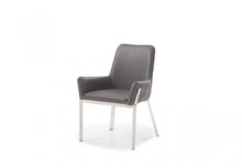 Load image into Gallery viewer, Upholstered Faux Leather Dining Room Arm Chair - Gray