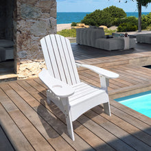Load image into Gallery viewer, Outdoor Or Indoor Wood Adirondack Chair With An Hole To Hold Umbrella, On The Arm