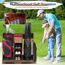 Load image into Gallery viewer, Wood Freestanding Adjustable Multi Use Golf Shelf - Reddish Brown