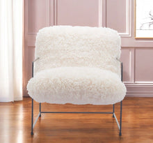 Load image into Gallery viewer, 30" Sherpa And Upholstered Arm Chair - White / Black