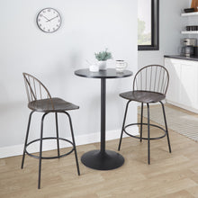 Load image into Gallery viewer, Riley - Claire Farmhouse Fixed Height Counter Stool With Swivel With Round Footrest (Set of 2)