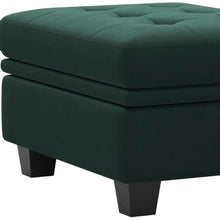 Load image into Gallery viewer, Velvet Tufted Storage Ottoman (714388) - Green / Black