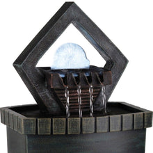 Load image into Gallery viewer, Poly Geo Pebbles Tabletop Fountain With LED Light - Brown
