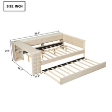 Load image into Gallery viewer, Upholstered Platform Bed With Storage Shelves, Desk, Charging Station And Trundle