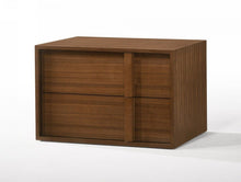 Load image into Gallery viewer, Modern Nightstand With Two Integrated Drawers - Walnut