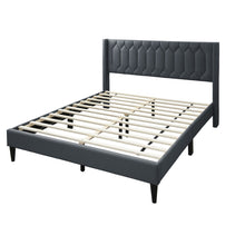 Load image into Gallery viewer, Platform Bed With Diamond Tufted Headboard