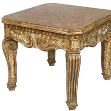 Load image into Gallery viewer, Golden Wood Square End Table - Gold / Brown
