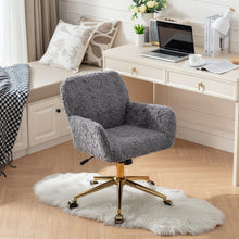 Load image into Gallery viewer, Office Chair, Artificial Rabbit Hair Home Office Chair With Metal Base, Adjustable Desk Chair Swivel Office Chair, Vanity Chair