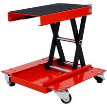 Load image into Gallery viewer, Heavy Duty Motorcycle Lift Jack With Dolly Tray And Wide Deck - Red