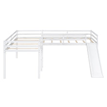 Load image into Gallery viewer, L Shaped Loft Bed With Ladder And Slide