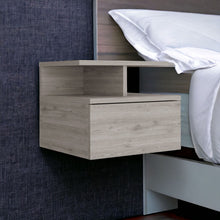 Load image into Gallery viewer, 12" One Drawer Faux Wood Floating Nightstand - Gray