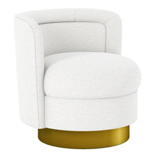 Load image into Gallery viewer, Boucle Swivel Slipper Chair - White And Gold