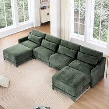 Load image into Gallery viewer, Stylish Sofa With Ottoman And Lumbar Pillows, Ergonomic Design