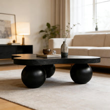 Load image into Gallery viewer, Cloud Shaped Coffee Table & 3 Ball Legs For Living Room - Black