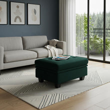 Load image into Gallery viewer, Velvet Tufted Storage Ottoman (714388) - Green / Black