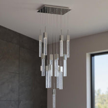 Load image into Gallery viewer, Multi Light Metal Dimmable Chandelier With Clear Shades - Silver