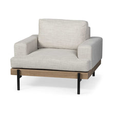 Load image into Gallery viewer, 41" Fabric Arm Chair - Cream And Black