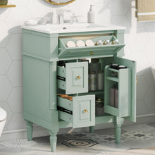Load image into Gallery viewer, Freestanding Bathroom Vanity With Sink, Adjustable Shelf & Flip Drawer