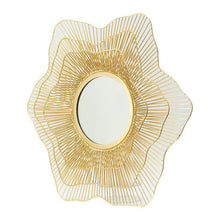 Load image into Gallery viewer, 27" Floral Sunburst Iron Framed Accent Mirror - Gold