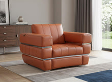 Load image into Gallery viewer, Stripe Top Grade Italian Leather Chair - Terra Cotta