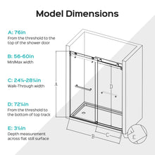 Load image into Gallery viewer, Frameless Double Sliding Shower Door In, Thick Tempered Glass, Reversible Installation