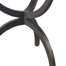 Load image into Gallery viewer, 40" Rounded Marble And Metal Three Leg Base Dining Table - Black
