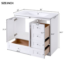 Load image into Gallery viewer, Shaker Free Standing Bathroom Vanity Cabinet With Sink, Soft Close Drawers, Soft Close Doors