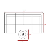 Load image into Gallery viewer, Outdoor 7 Piece Sectional Seating Group With Cushions And Fire Pit - Gray / Navy