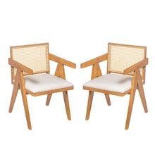 Load image into Gallery viewer, Chandigarh Farmhouse Style Cane Upholstered Dining Chairs (Set of 2)