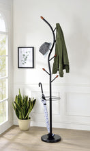 Load image into Gallery viewer, Long Billie Tree Coat Rack Hooks With Umbrella Stand - Black / Walnut