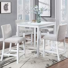Load image into Gallery viewer, 5 Piece Counter Height Table Set, Square Table And 4 Upholstered Chairs