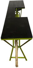 Load image into Gallery viewer, 71" Solid Wood And Metal Bike Kitchen Cart - Green