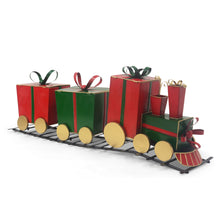 Load image into Gallery viewer, Festive Train Decor With Gift Shaped Carriages - Red