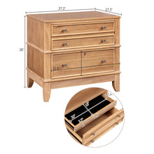 Load image into Gallery viewer, Hazel - 3 Drawer Side Table For Living Room, Hallway, Entryway Solid Wood With Silver Handles - Natural
