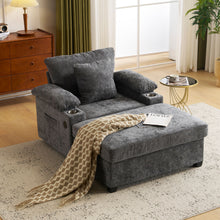 Load image into Gallery viewer, Modern Oversized Chair With Ottoman, Cupholders And USB Charging Ports