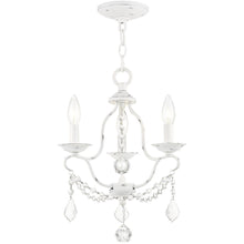 Load image into Gallery viewer, 17" Three Light Dimmable Chandelier With Shades - Antiqued White