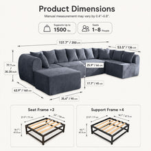 Load image into Gallery viewer, 8 Seater U-Shaped Couch With Ottoman