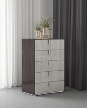 Load image into Gallery viewer, 31" Wood Five Drawer Gentlemens Chest - Brown / Beige