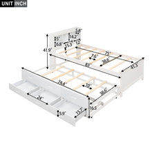 Load image into Gallery viewer, Platform Bed With Storage Headboard, USB, Trundle And 3 Drawers