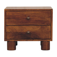 Load image into Gallery viewer, 15" Solid Wood Square Two Drawer Nightstand - Chestnut