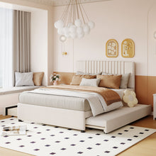 Load image into Gallery viewer, Upholstered Platform Bed With Drawers, Classic Headboard Design