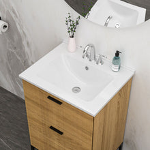 Load image into Gallery viewer, Modern Rectangular Single Vanity Top With Overflow And 3 Faucet Holes - White