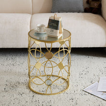 Load image into Gallery viewer, Modern Side Table With Mirror Top And Metal Frame - Gold / Clear