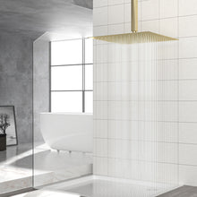 Load image into Gallery viewer, 16" Square Rainfall Shower Head Fixed Wall Mount With Full Body Coverage & Self Cleaning Silicone Nozzles