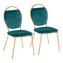 Load image into Gallery viewer, Keyhole - Contemporay / Glam Dining Chair (Set of 2) - Gold / Green