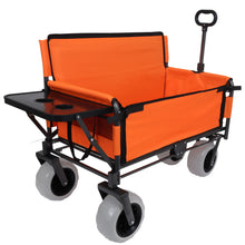 Load image into Gallery viewer, 3 In 1 Folding Wagon With Bench Seat & Rear Mounted Tabletop - Orange