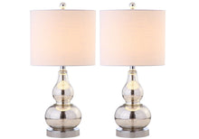 Load image into Gallery viewer, 21" Gourd Table Lamps With Drum Shades (Set of 2) - Silver