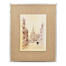 Load image into Gallery viewer, European Cities Watercolor Framed Prints (Set of 2) - Brown